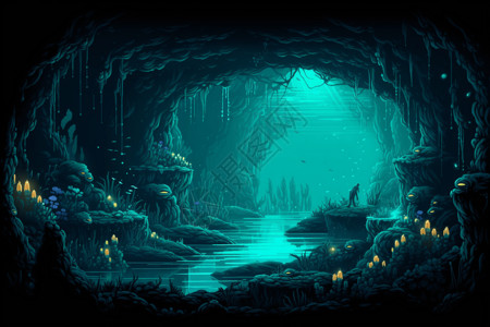 神秘的地下洞穴生物背景图片