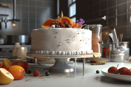 水果奶油蛋糕的图高清图片