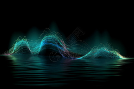 非梯度艺术暗梯度流体波创意背景设计图片