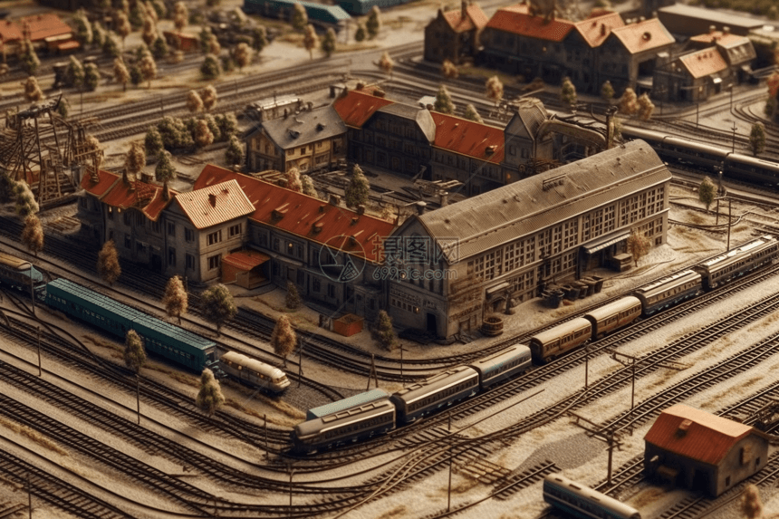 有火车的粘土火车站图片