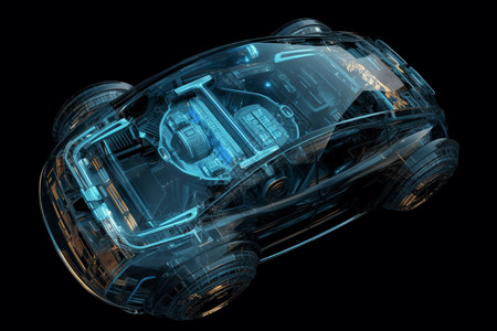 科幻风透明汽车背景图片