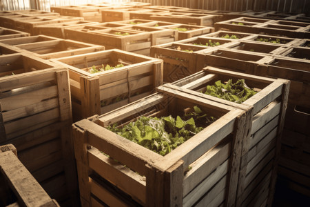 物流木箱农业供应链3D概念图设计图片