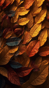 枯黄的秋叶背景图片