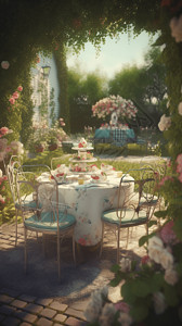 优雅的花园茶话会图片