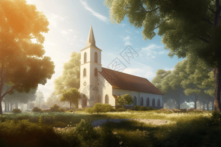 小田乡村教堂概念图设计图片
