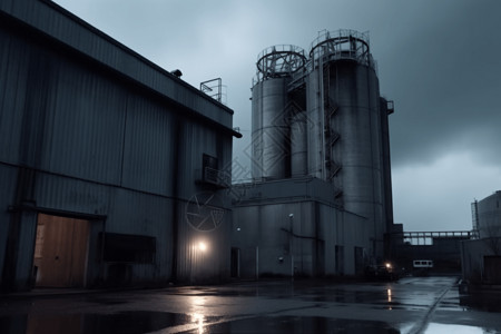 工业工厂的外部景观图片