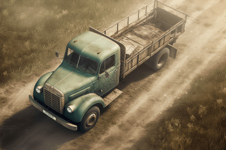 农场运输的老式卡车图片