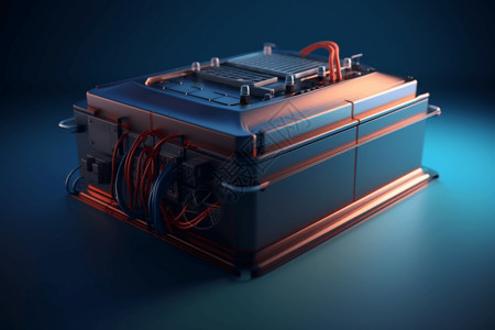 3D渲染汽车电池背景图片