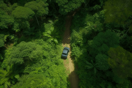 树林小道创意森林的越野车设计图片