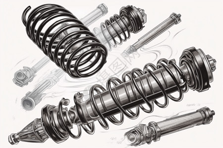 汽车弹簧减震器图片