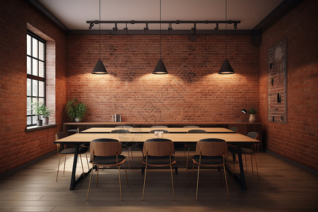 工业建筑风格的会议室图片