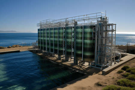 太阳能水箱太阳能海水淡化厂背景