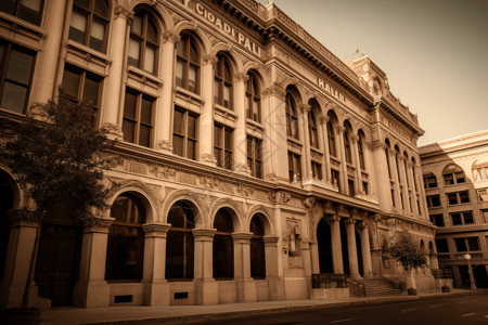 历史广场风格的市政厅图片