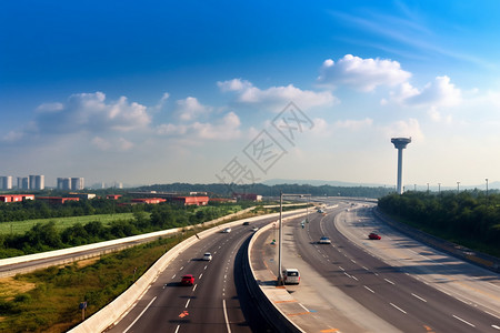 高速公路服务区高速公路上行驶的车辆背景