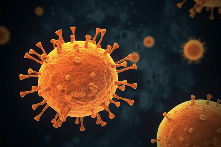 橙色冠状病毒疾病3D概念图图片