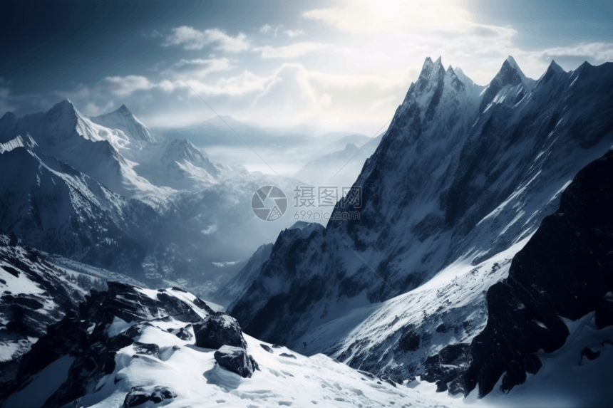 雪山山峰自然景观图片图片