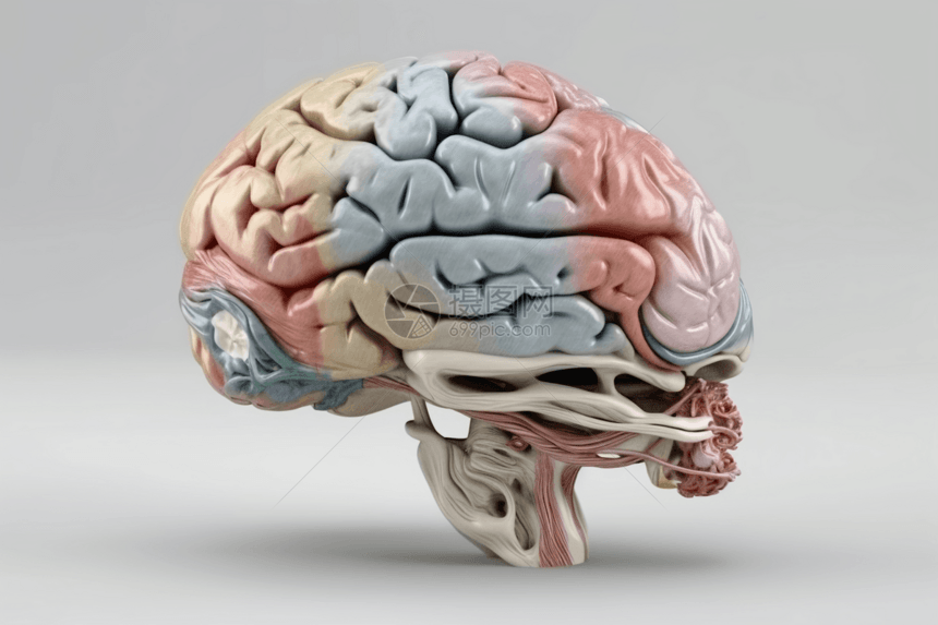 人脑解剖结构3D创意模型图片