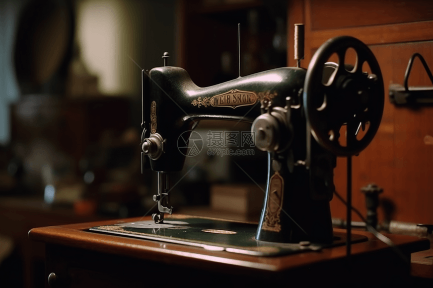 纺织厂老式缝纫机图图片
