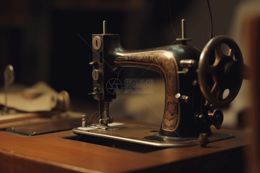 纺织厂老式缝纫机图图片