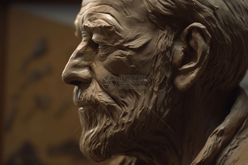 人物肖像3D粘土模型图片