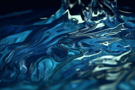 蓝色流体形状的背景图片