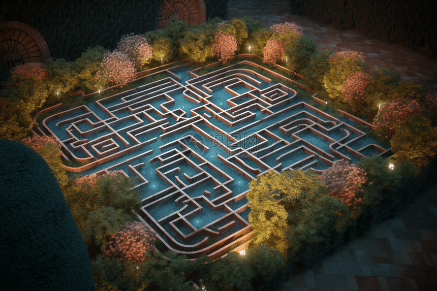 花园迷宫概念图图片