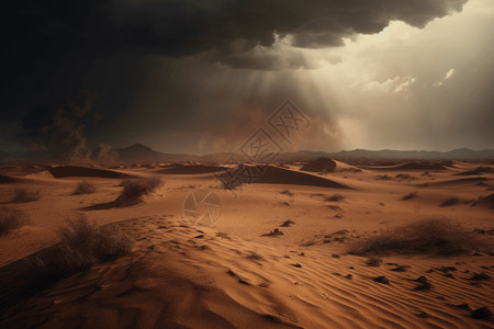 沙尘暴沙漠景象背景图片