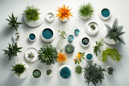 多肉绿色植物室内绿色植物盆栽概念图设计图片