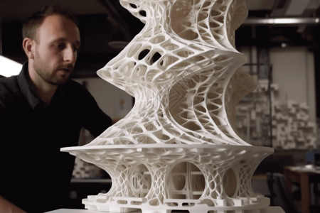 打印机模型复杂的3D打印模型背景