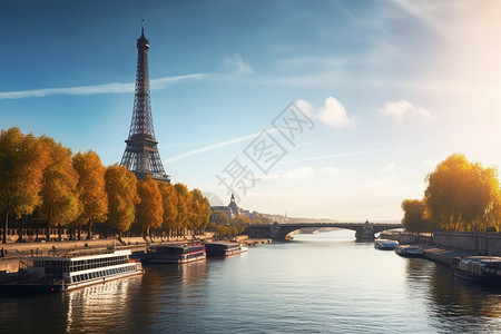 巴黎城市景观高清图片