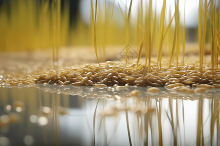 水稻制种过程的特写图片