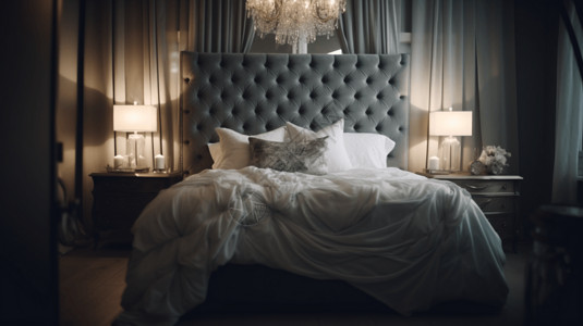 现代浪漫卧室装修图片