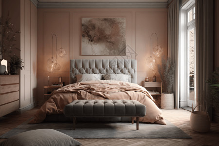 粉色温馨卧室图片