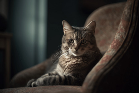 沙发上的猫背景图片