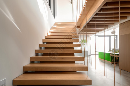 木制楼梯现代住宅楼梯设计图片