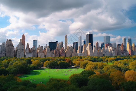 纽约曼哈顿的空中全景图片
