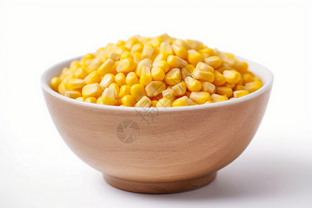 白色背景上的玉米粒碗背景图片