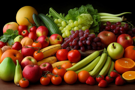 新鲜健康的水果蔬菜图片