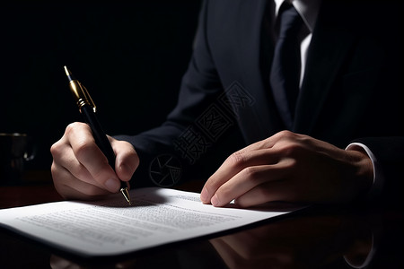 律师公证员签署法律文件商务高清图片素材