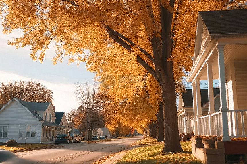 秋天印第安纳州的风光图片