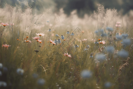 鲜艳花丛野花草地图片设计图片