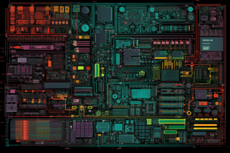 计算机电路的图表背景图片