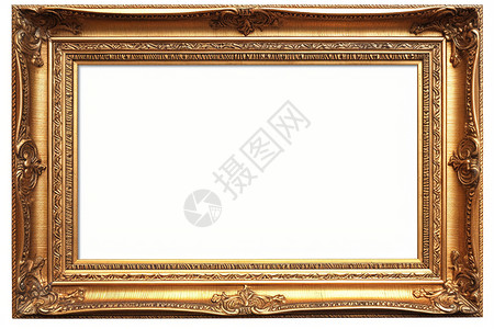 金色木制相框背景图片