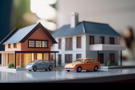 汽车和房屋模型图片