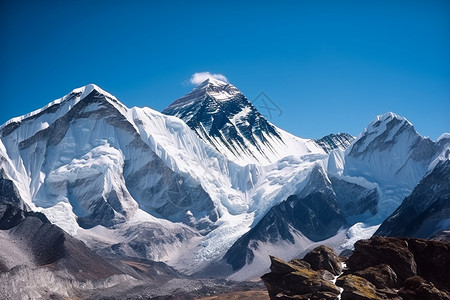 喜马拉雅山的珠穆朗玛峰背景
