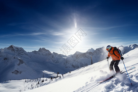 冬季的雪山背景图片