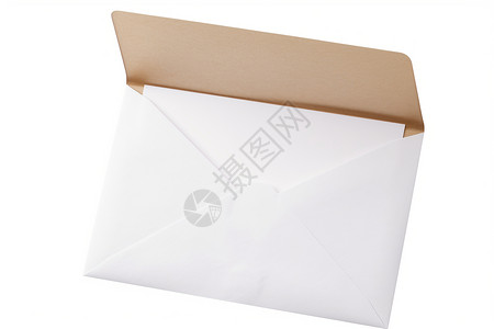 打开信封一封白色的信背景