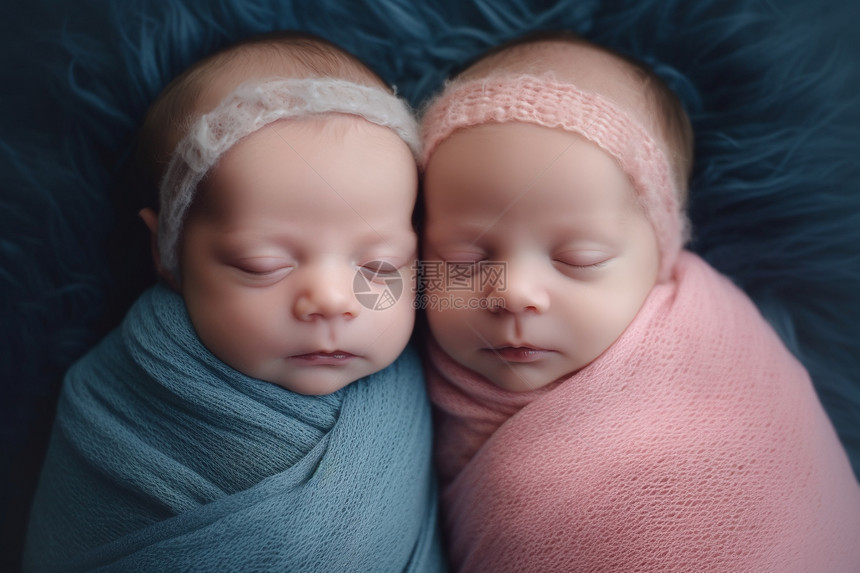 两个月大的异卵双胞胎