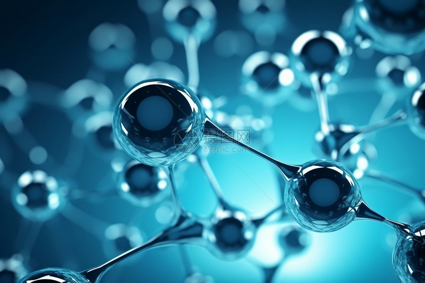 科学蓝色分子结构图片