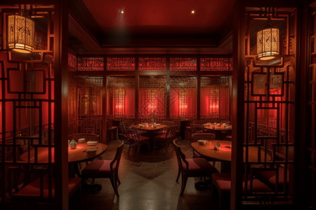 中式餐厅装修设计背景图片